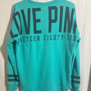 Vintage Y2K Victoria's Secret PINK Teal Sweatshirt Casual Cozy
